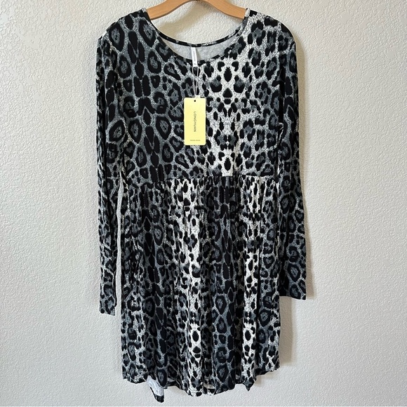 Longyuan Dresses & Skirts - Leopard Print Long Sleeve Dress